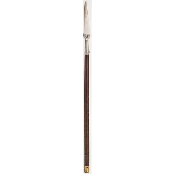 An Indian short spear with inlaid scaling, circa 1800