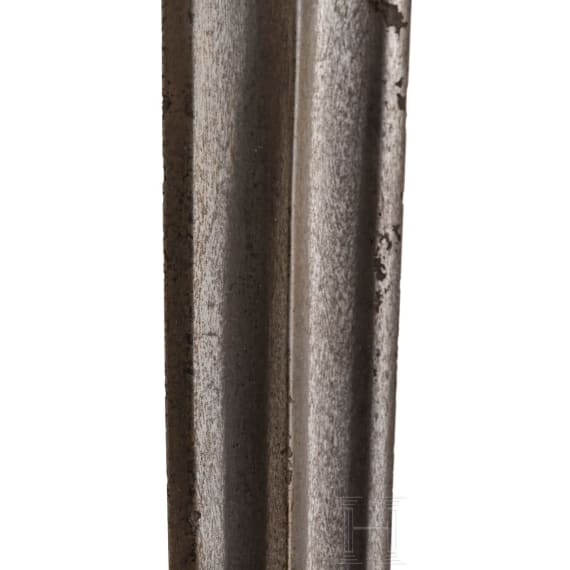 An Indian dagger with wootz blade and chiselled jade handle, 18th century