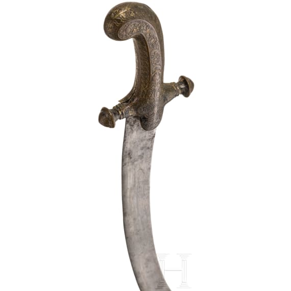 An Indian gilt-copper hilted shamshir, probably Kutch, 19th century