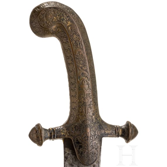 An Indian gilt-copper hilted shamshir, probably Kutch, 19th century