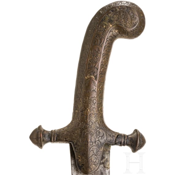 An Indian gilt-copper hilted shamshir, probably Kutch, 19th century