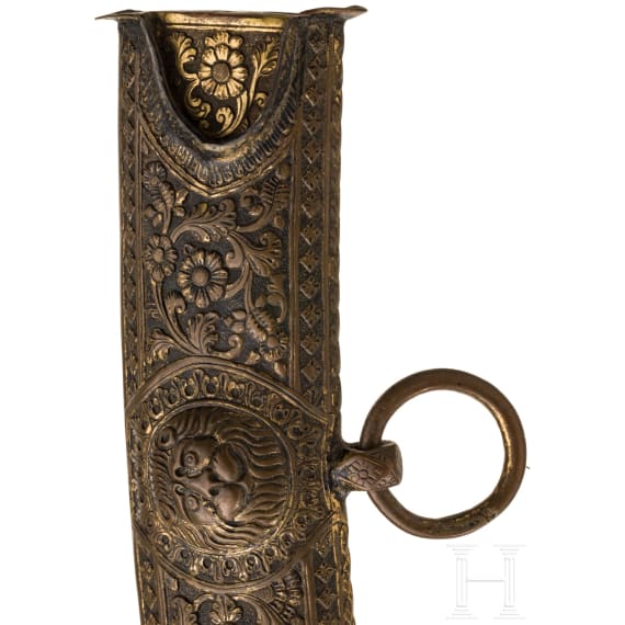 An Indian gilt-copper hilted shamshir, probably Kutch, 19th century
