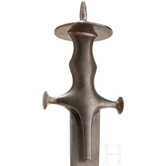 An Indian wootz damascus tulwar with Persian blade, 18th century