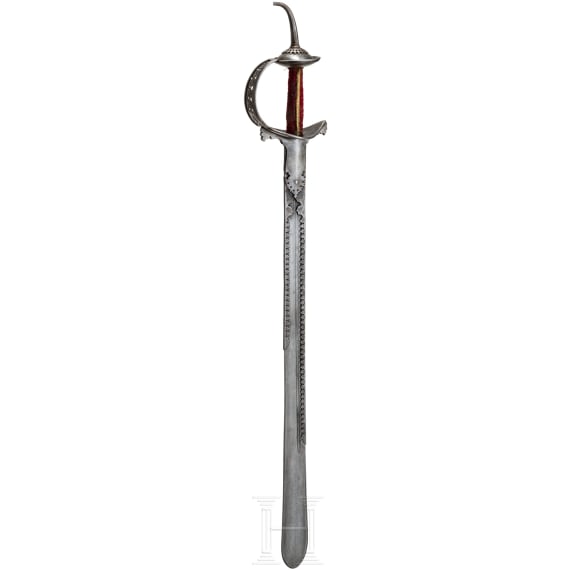 An Indian kandha with Damascus blade, circa 1900