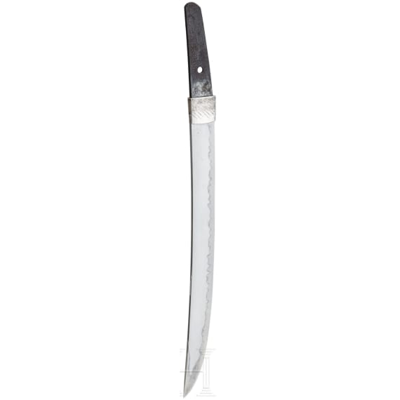 A silver-mounted Japanese wakizashi, signed Kanenaga, Muromachi period