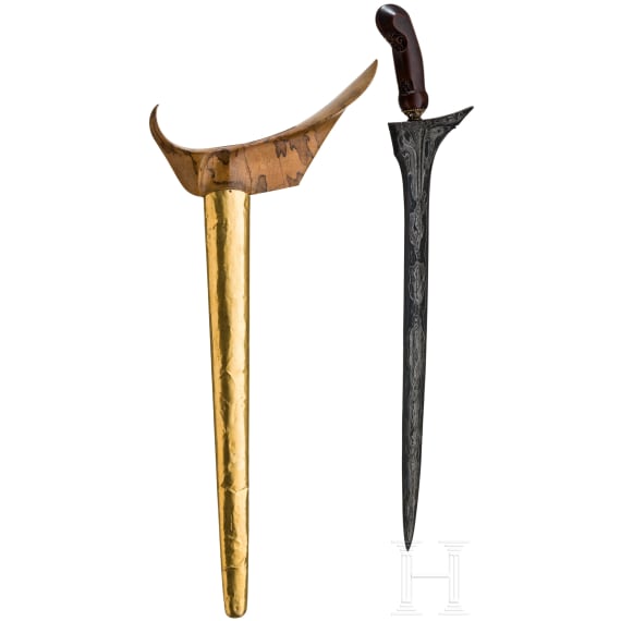 A gold-mounted Javanese kris, circa 1900