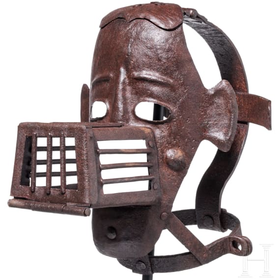 A mask of disgrace with rat cage, German historicism in the style of the 17th century