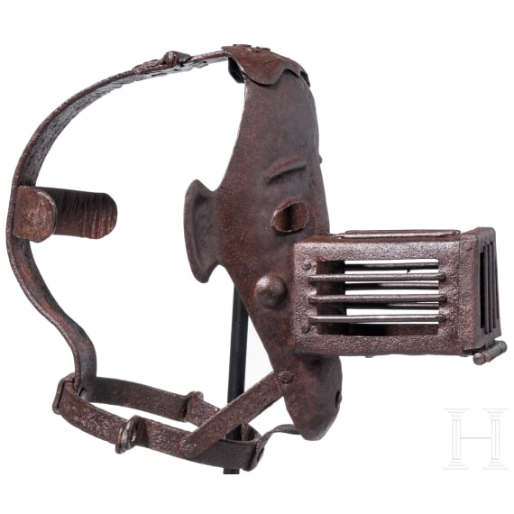 A mask of disgrace with rat cage, German historicism in the style of the 17th century