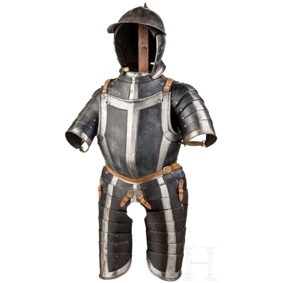 An Austrian black and white half armour for a man-at-arms, mid-16th century