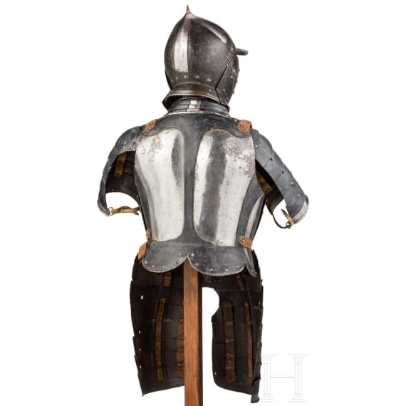 An Austrian black and white half armour for a man-at-arms, mid-16th century