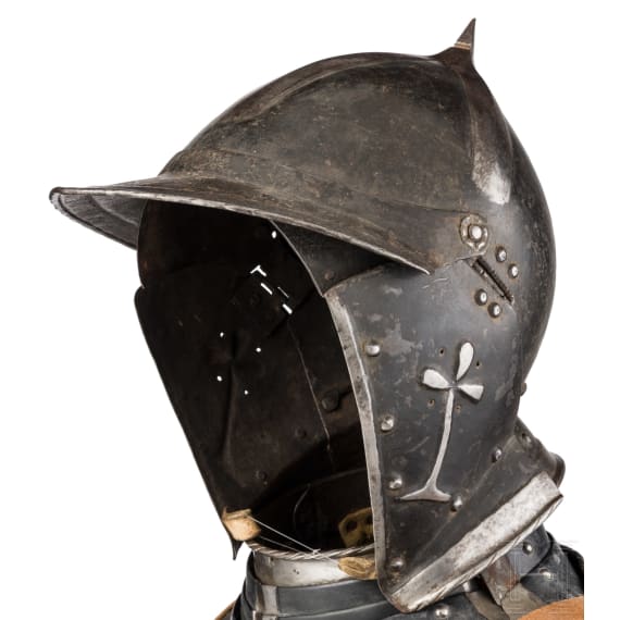 An Austrian black and white half armour for a man-at-arms, mid-16th century