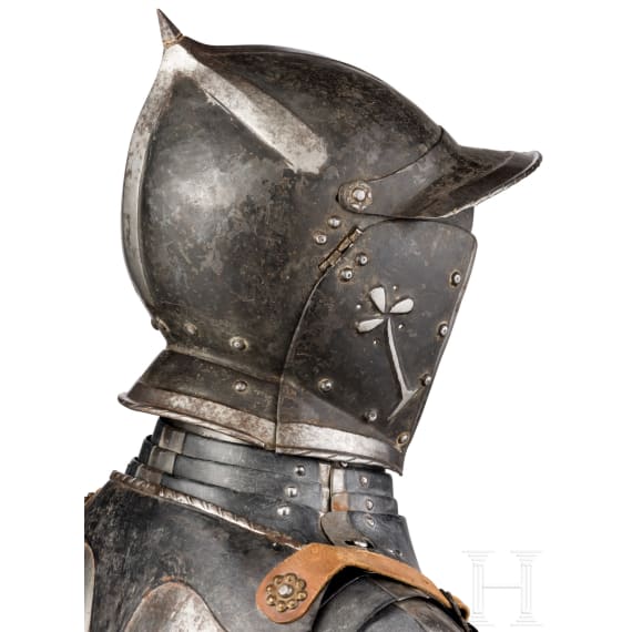 An Austrian black and white half armour for a man-at-arms, mid-16th century
