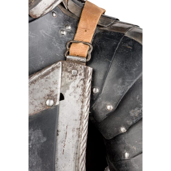 An Austrian black and white half armour for a man-at-arms, mid-16th century