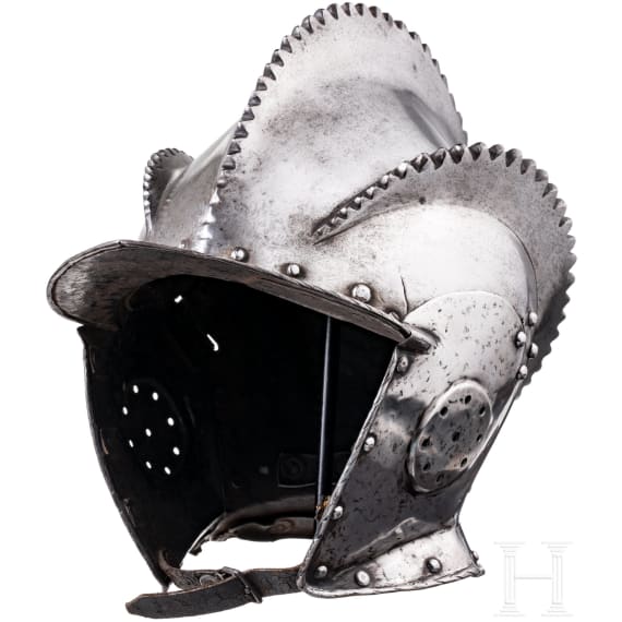A significant triple-combed burgonet from the workshop of Desiderius Helmschmied of Augsburg, circa 1530/40