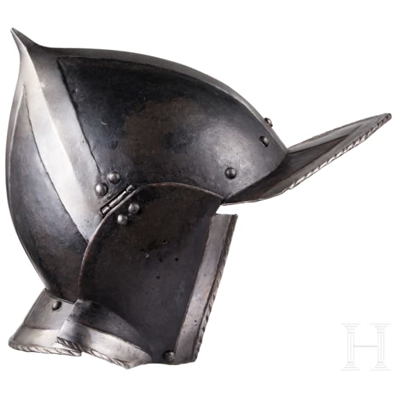 A south German black and white burgonet, ca. 1540