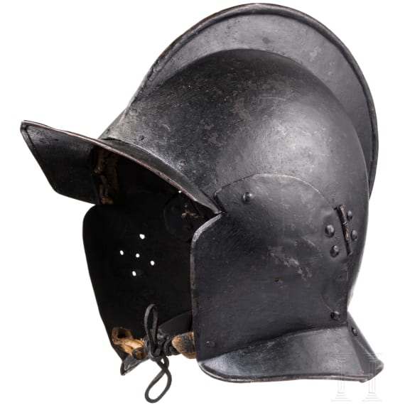 A German blackened burgonet, circa 1600