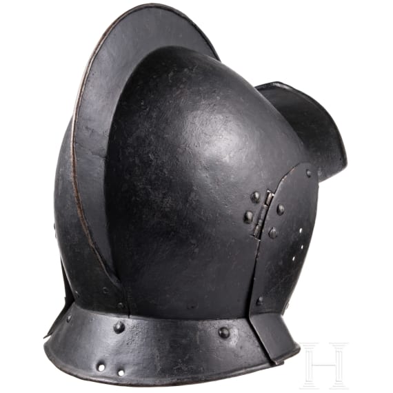 A German blackened burgonet, circa 1600