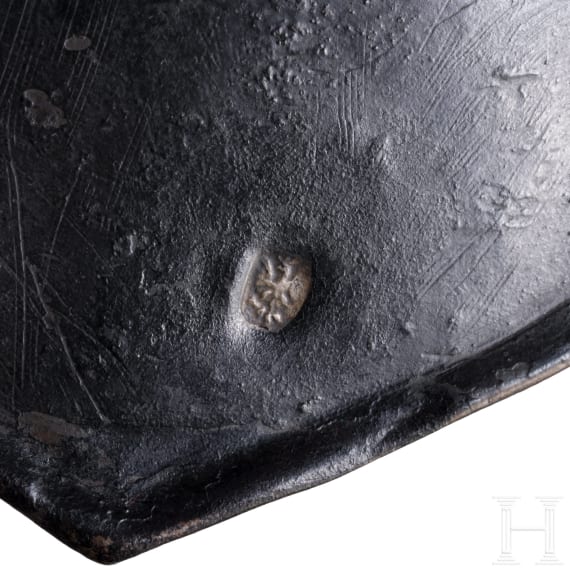 A German blackened burgonet, circa 1600
