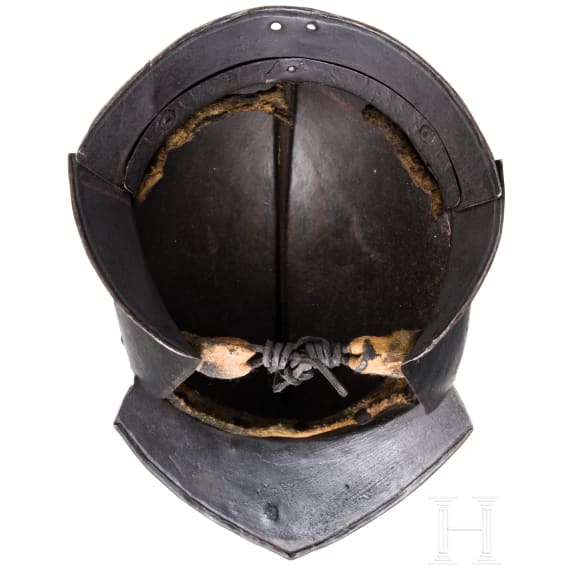 A German blackened burgonet, circa 1600