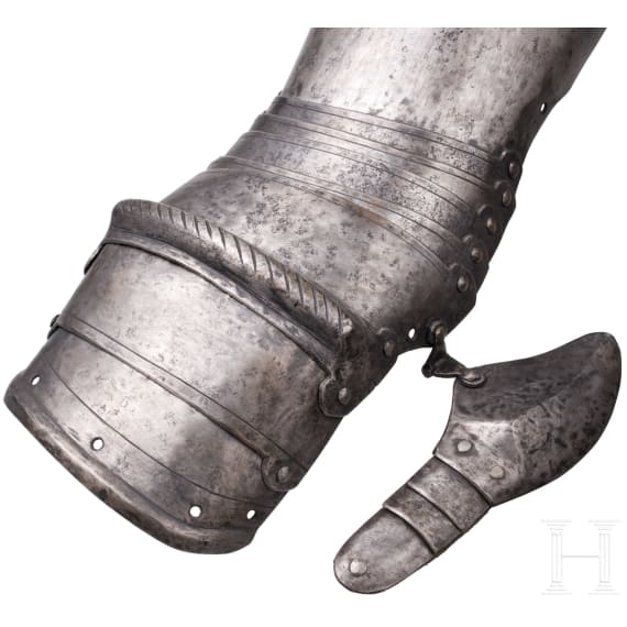 A pair of South German armoured gauntlets, circa 1570/80
