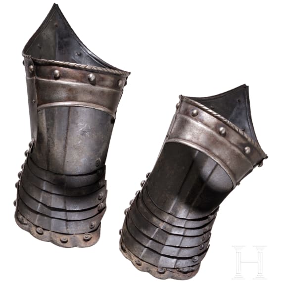 A pair of German armoured gauntlets, ca. 1580