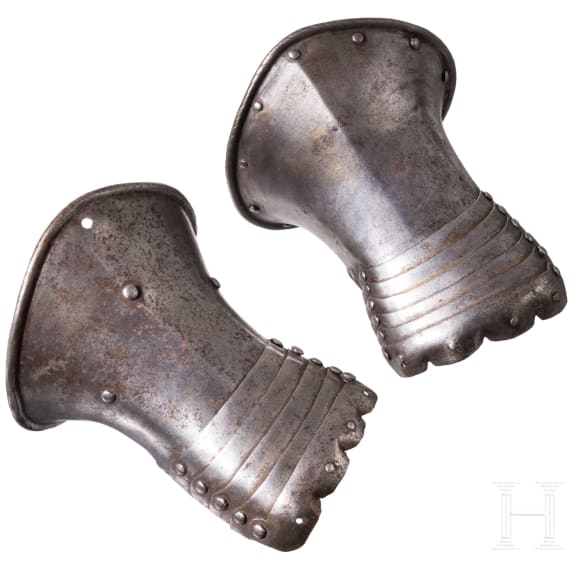 A pair of Italian armoured gauntlets, ca. 1600