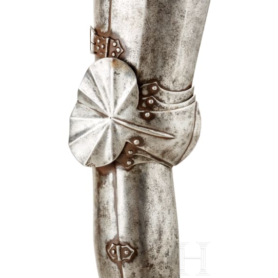 A pair of German leg armour, historicism in 1530s style