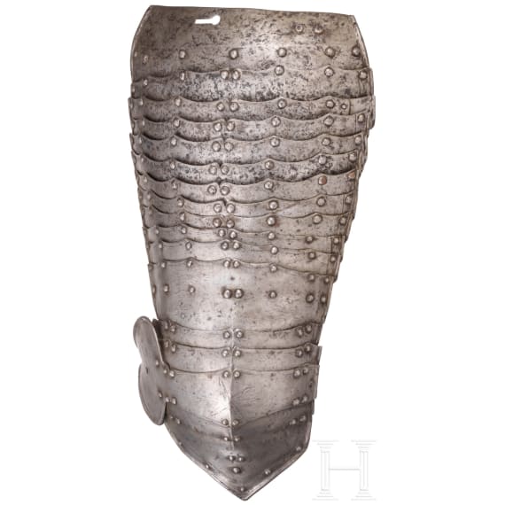 A left cuisse of a North German or Dutch cuirassier's armour, circa 1630/40