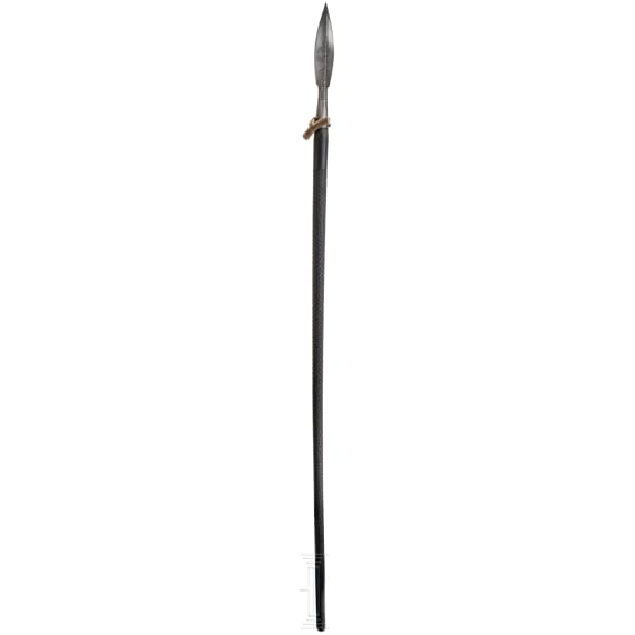 A Saxon boar spear with etched blade, circa 1600