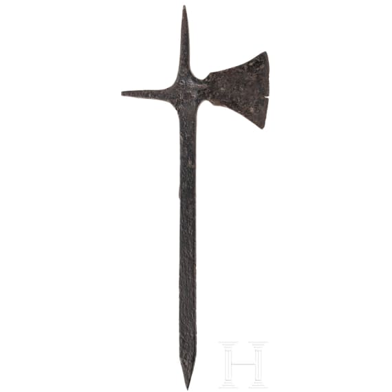 A German late medieval throwing axe, circa 1450 - 1500