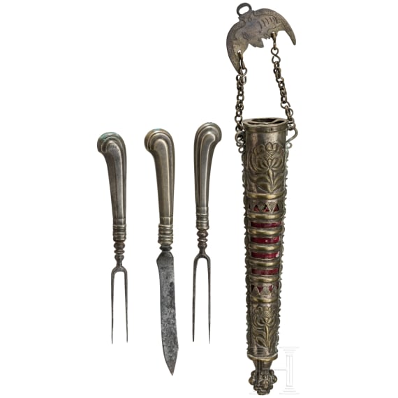A German travelling set of cutlery, circa 1700