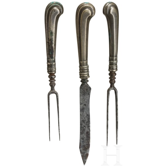 A German travelling set of cutlery, circa 1700