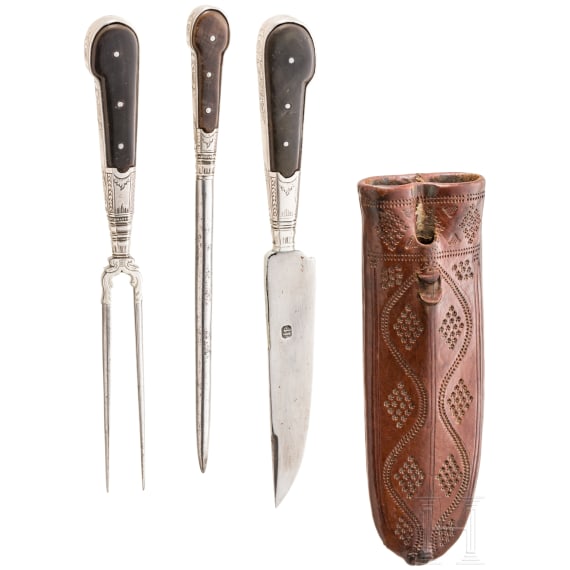 An Alpine carter's cutlery in Rococo style, um 1800