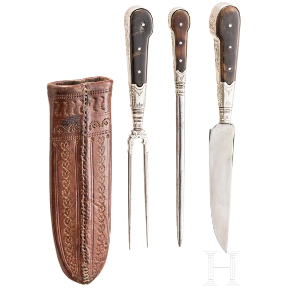 An Alpine carter's cutlery in Rococo style, um 1800