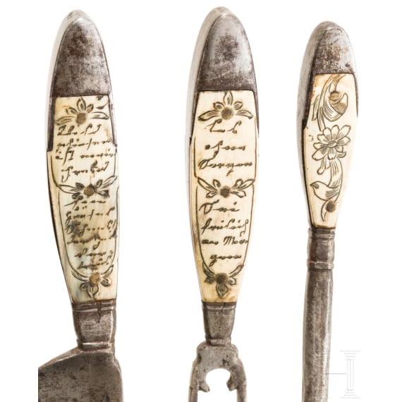 A Tyrolean carter's cutlery, Sterzing, circa 1800