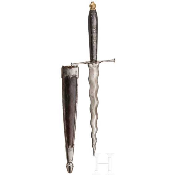 A German dagger with gold-plated hilt, circa 1820
