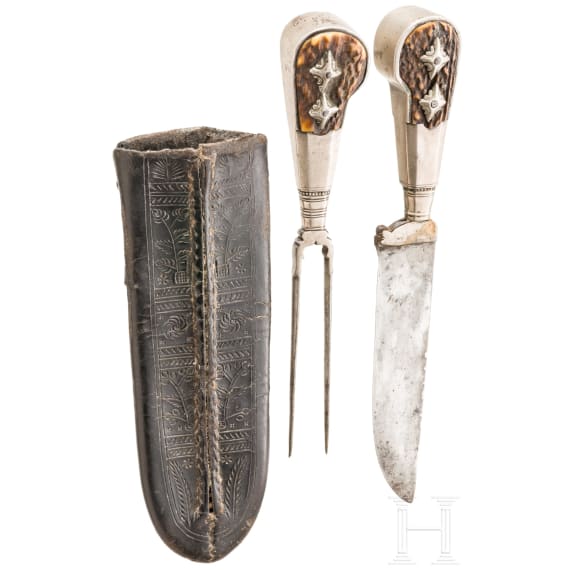 A two-piece Alpine carter's cutlery set, dated 1817