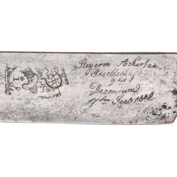 A Styrian carter's cutlery gift set with chamois horn handles, dated 1840
