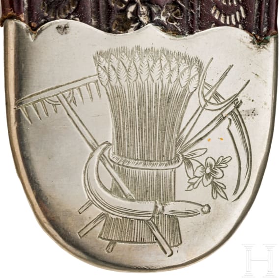 A Styrian carter's cutlery gift set with chamois horn handles, dated 1840