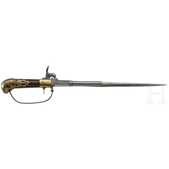 A German percussion shooting dagger, circa 1850