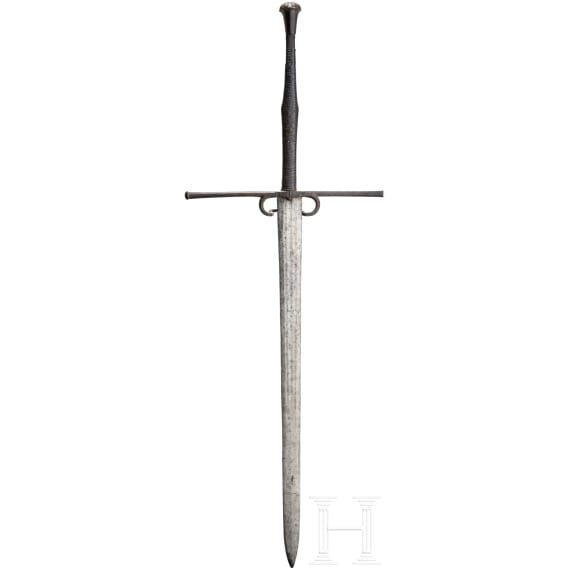A southern German or Swiss two-handed combat sword with late Gothic blade, circa 1540/50