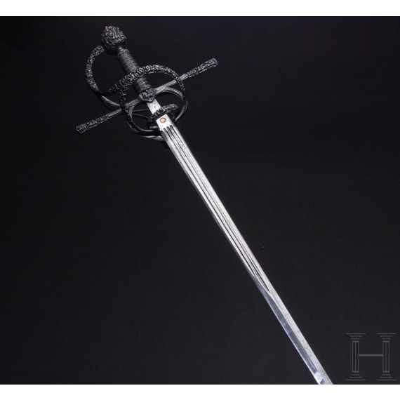 A significant German rapier with chiselled d&eacute;cor, circa 1610