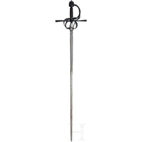 A significant German rapier with chiselled d&eacute;cor, circa 1610