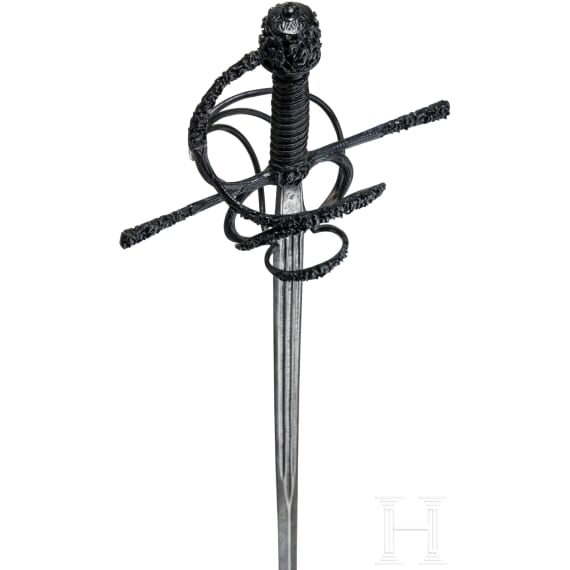 A significant German rapier with chiselled d&eacute;cor, circa 1610