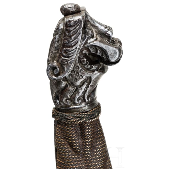 A Swiss sabre with lion head pommel, circa 1620