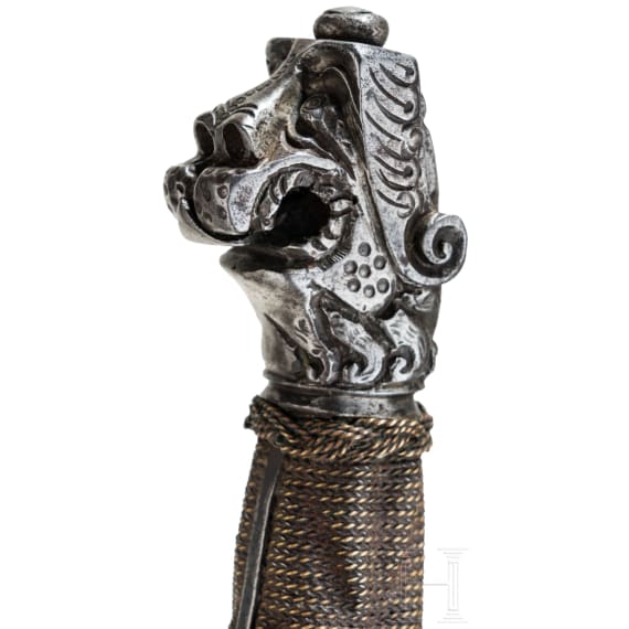 A Swiss sabre with lion head pommel, circa 1620