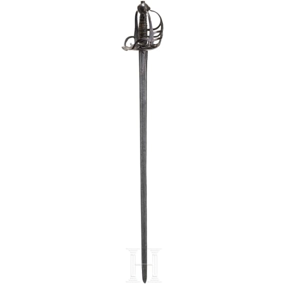 A British basket hilt sword, mid-17th century