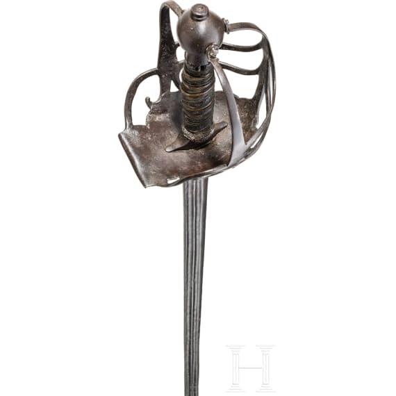 A British basket hilt sword, mid-17th century