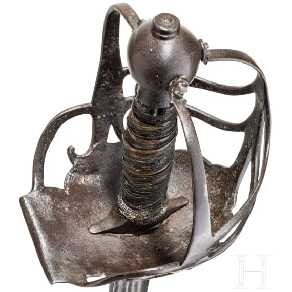A British basket hilt sword, mid-17th century