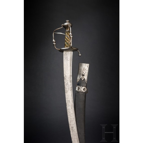 A German campaign sabre with a fine calendar blade, dated 1685